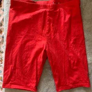 Red  biker shorts